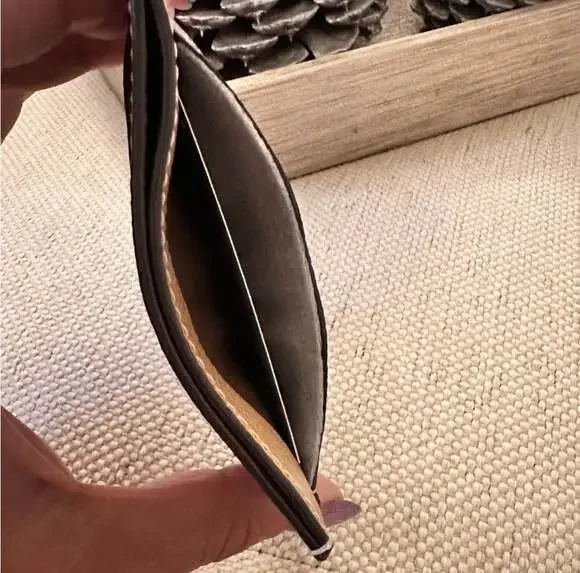 Coach Lip Card Case in Refined Pebble Leather Latte Multi CW926 - Picture 4 of 5